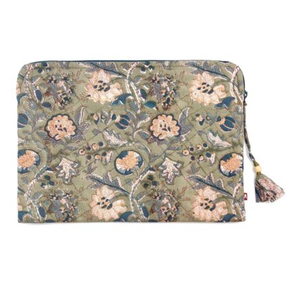 Serenity Large Laptop Bag - Block Printed Cotton