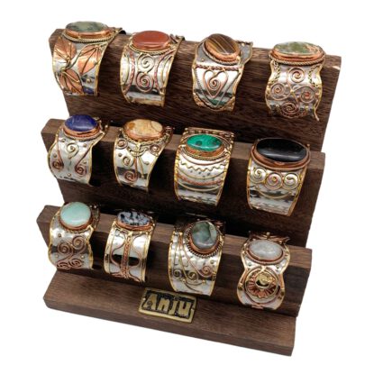 3-tier wooden cuff bracelet display