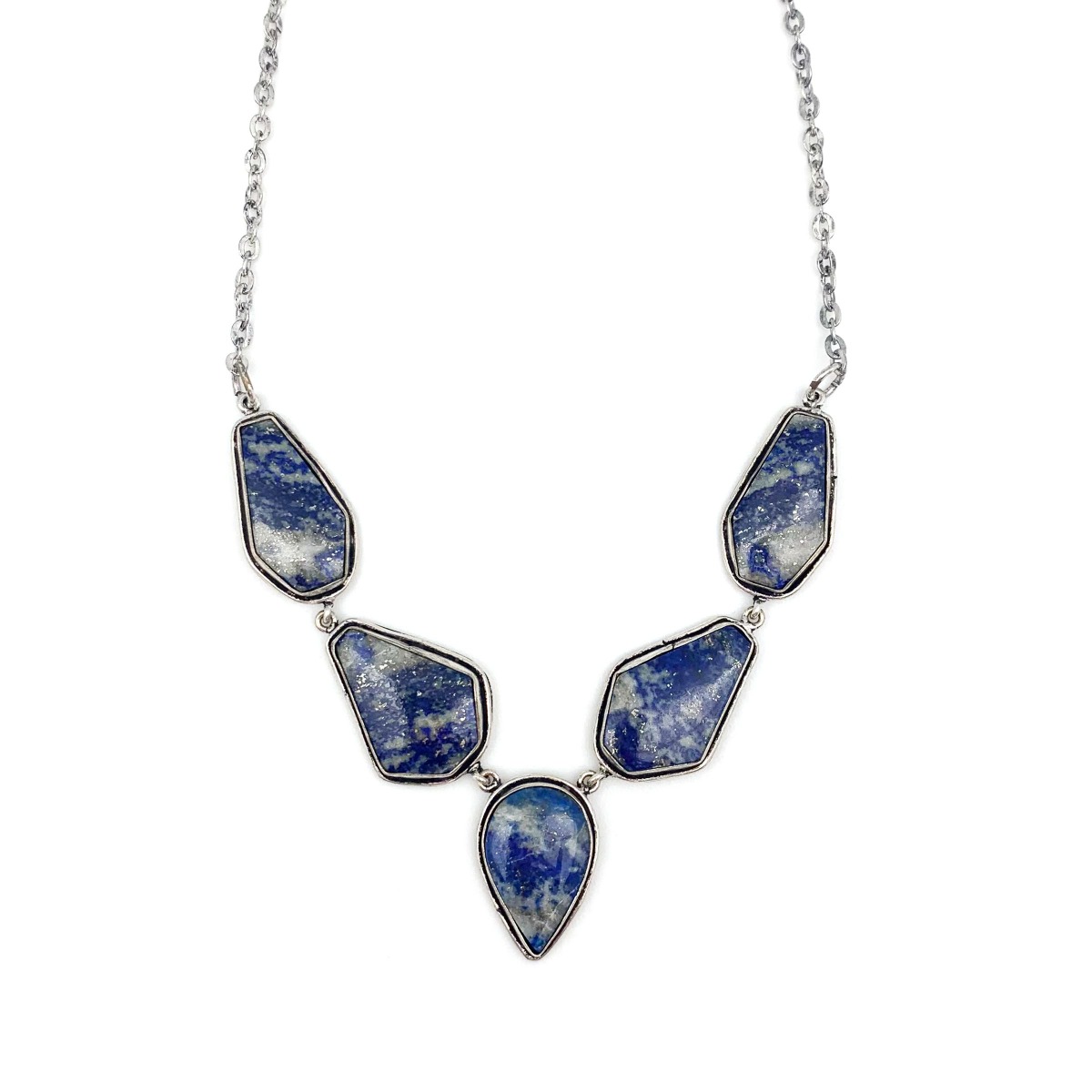 Kashi Semiprecious Stone Bib Necklace - Lapis