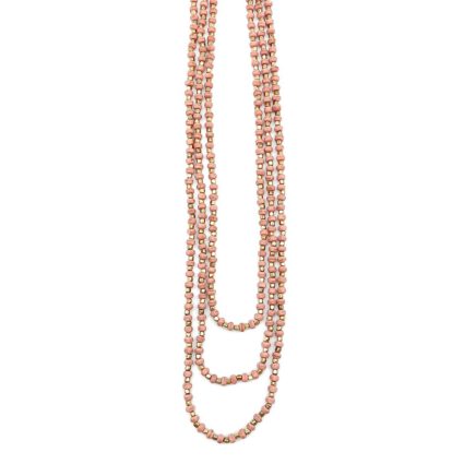 Sachi Mulberry Mix Necklace - Three Long Strands Light Pink