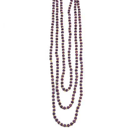 Sachi Mulberry Mix Necklace - Three Long Strands Purple