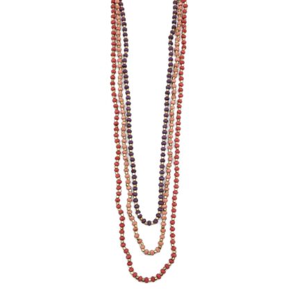 Sachi Mulberry Mix Necklace - Three Long Strands Mixed