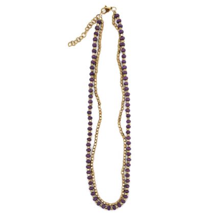 Sachi Mulberry Mix Necklace - Two Short Strands Purple