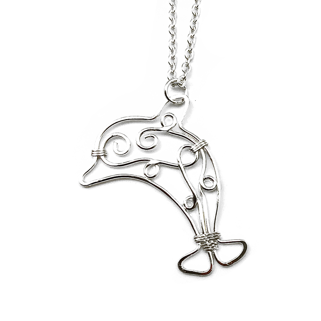 Silver Plated Necklace - Smaller Size Dolphin