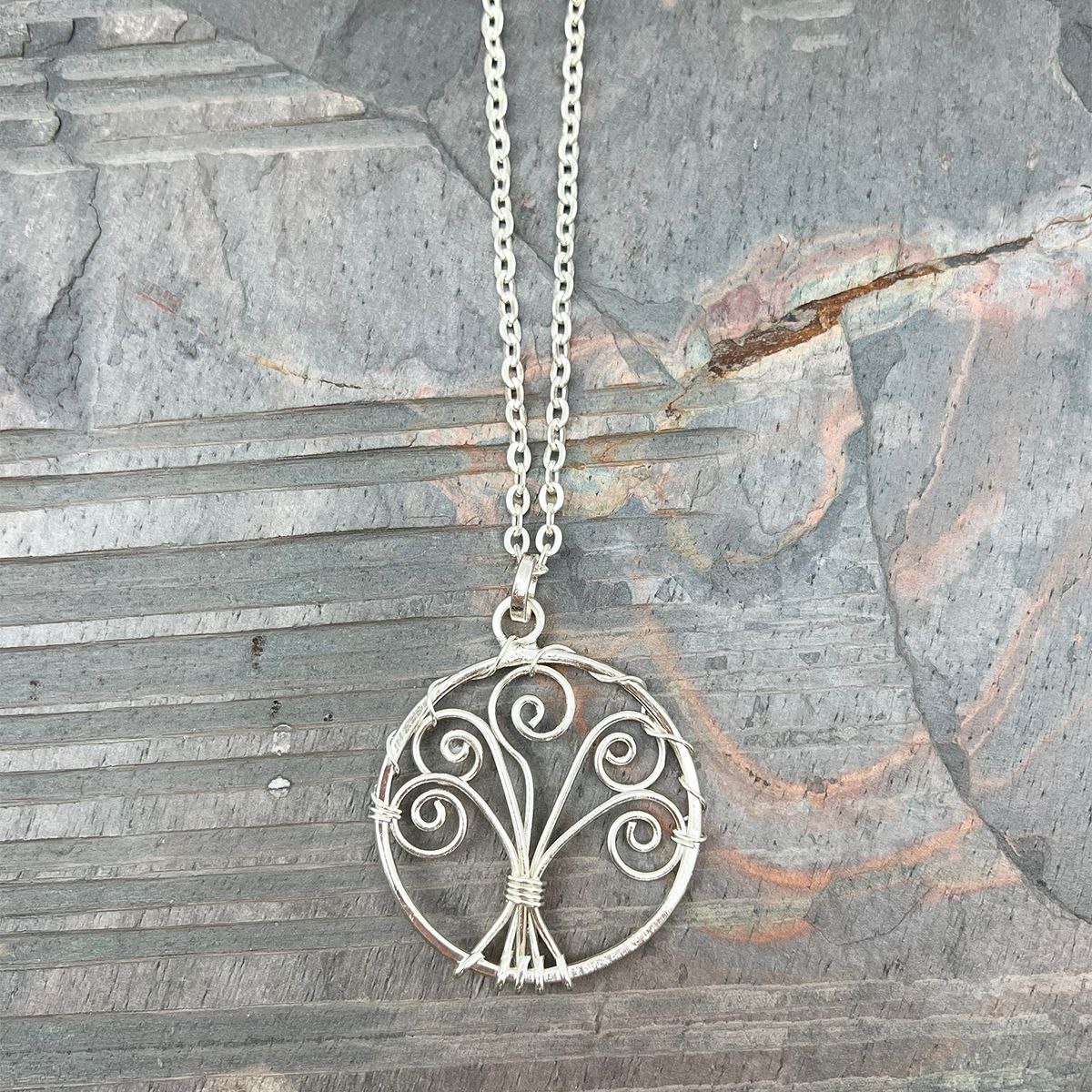 Silver Plated Necklace - Smaller Size Tree