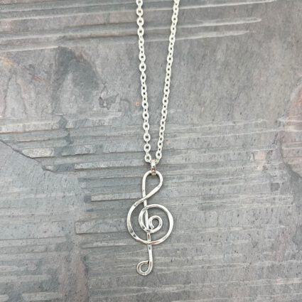 Silver Plated Necklace - Smaller Size Treble Clef