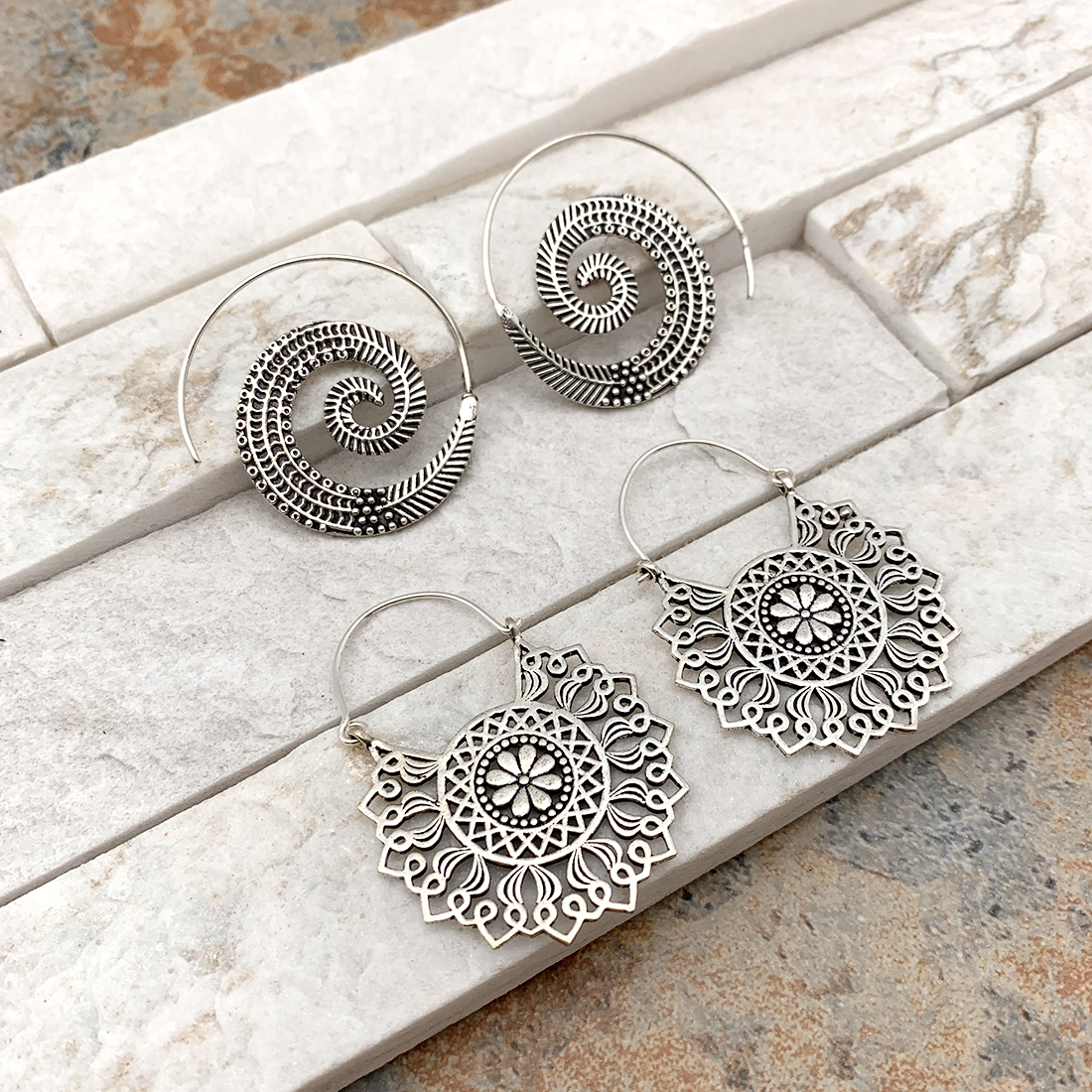 Tanvi Collection Earrings Prepack - 12 Silver, No Display