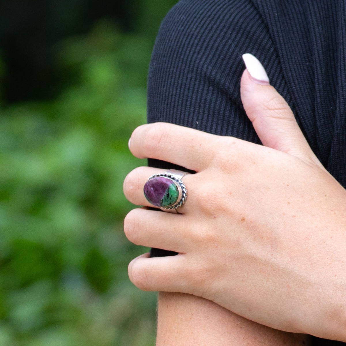 Kashi Semiprecious Stone Ring - Ruby Zoisite