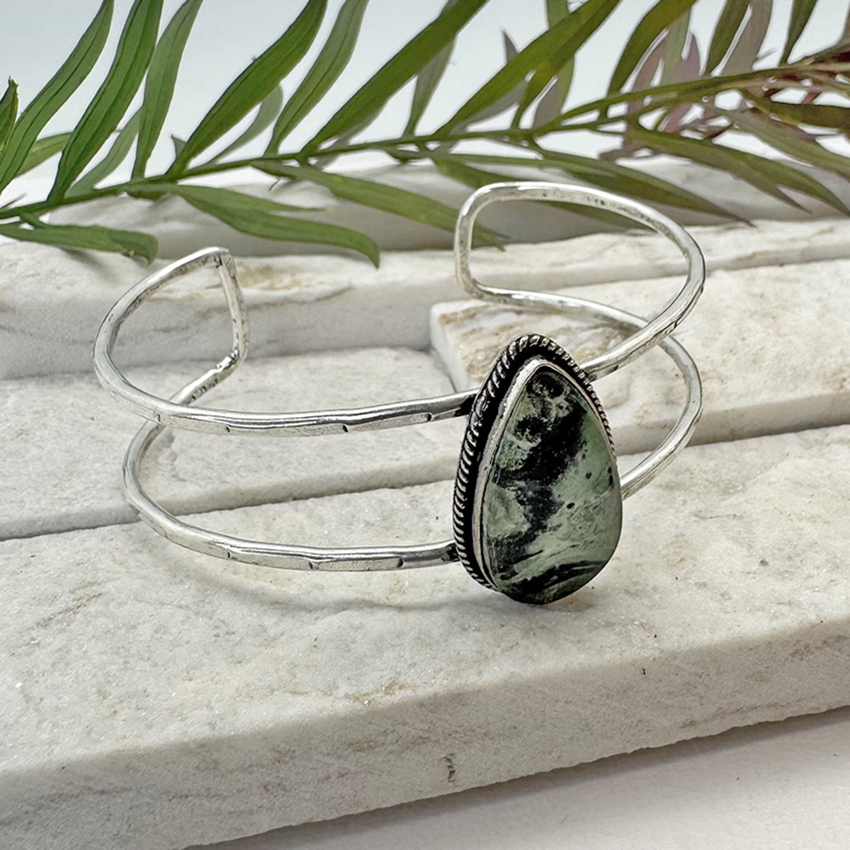 Kashi Semiprecious Stone Cuff - Kambaba Jasper