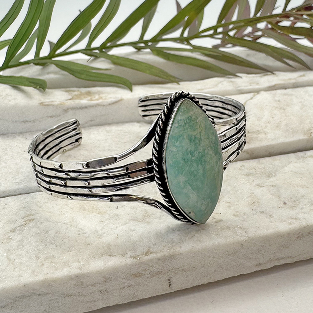 Kashi Semiprecious Stone Cuff - Amazonite