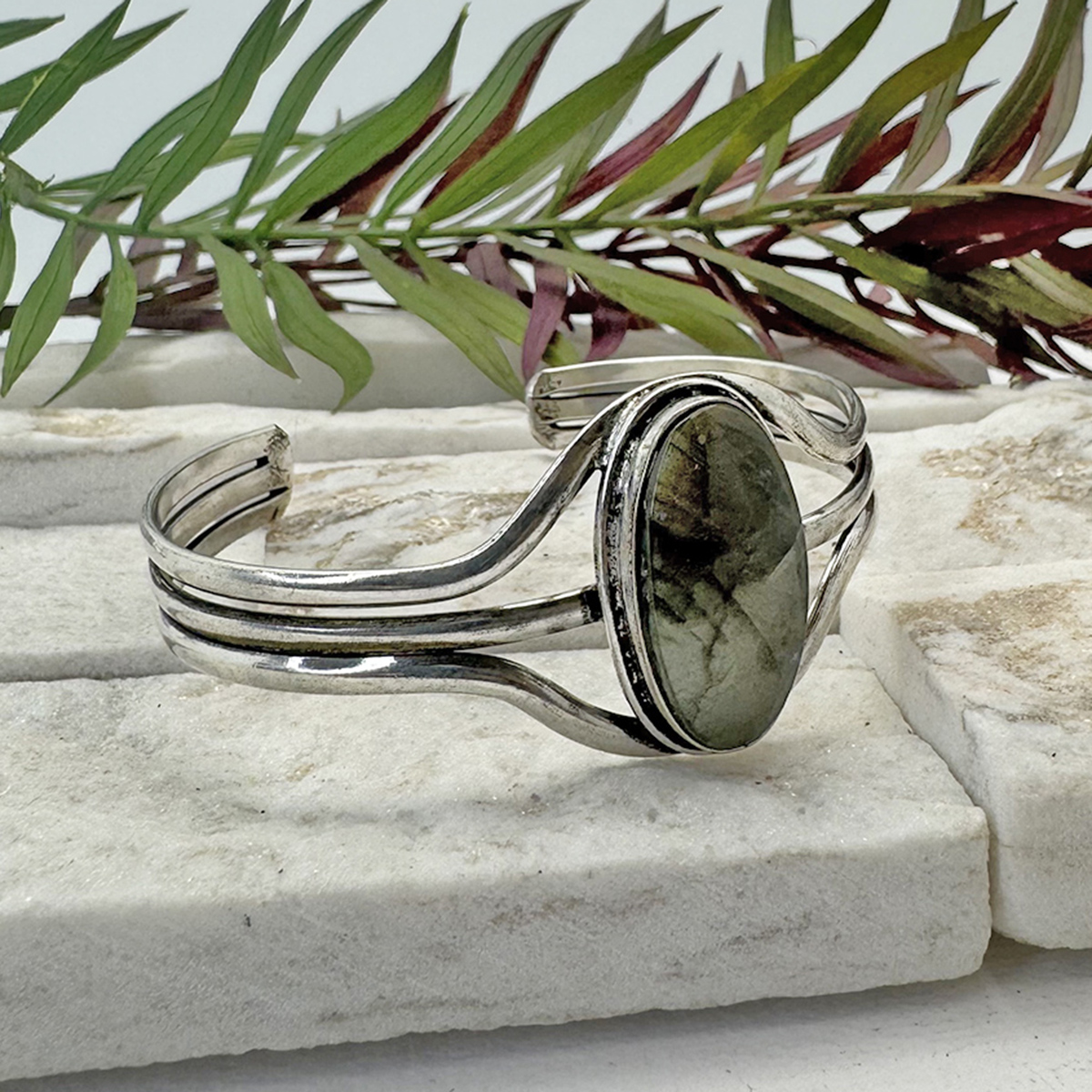 Kashi Semiprecious Stone Cuff - Labradorite