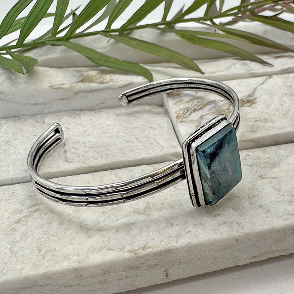 Kashi Semiprecious Stone Cuff - Apatite
