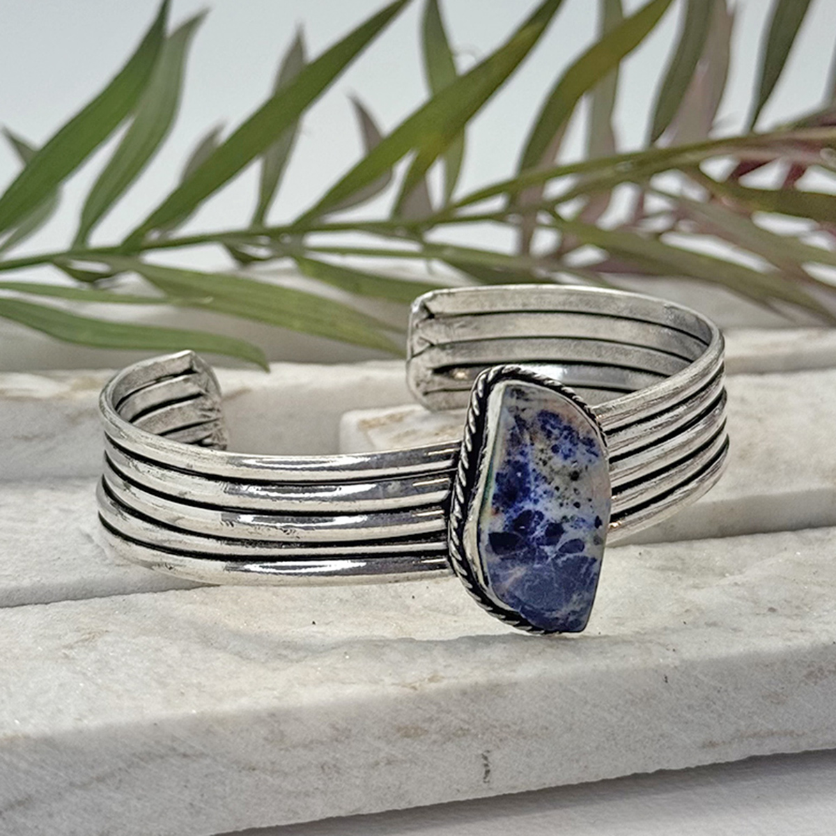 Kashi Semiprecious Stone Cuff - Sodalite