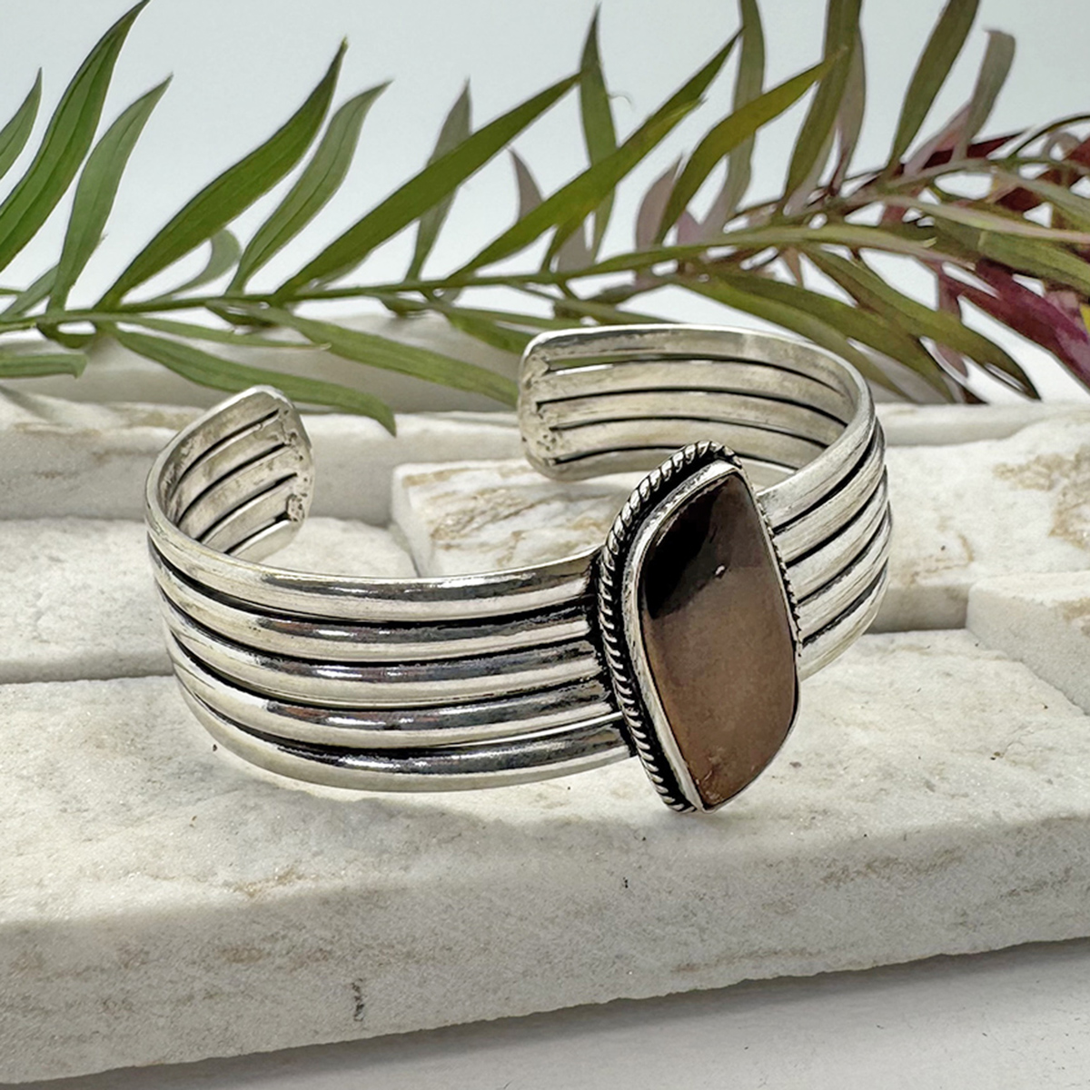 Kashi Semiprecious Stone Cuff - Tigereye