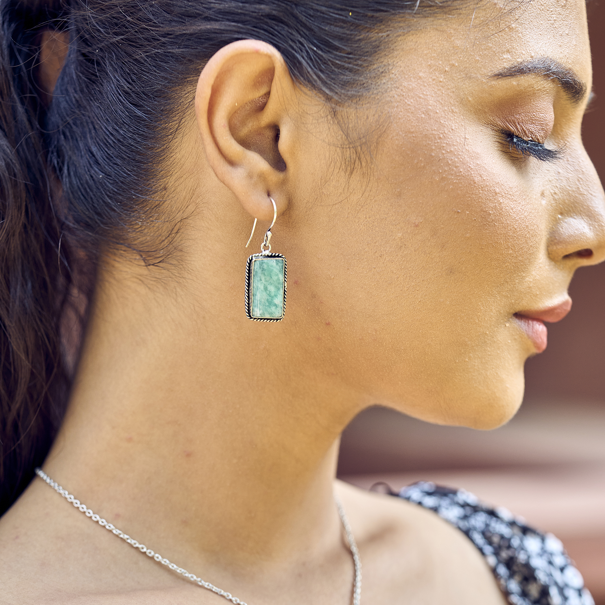 Kashi Semiprecious Stone Earrings - Amazonite