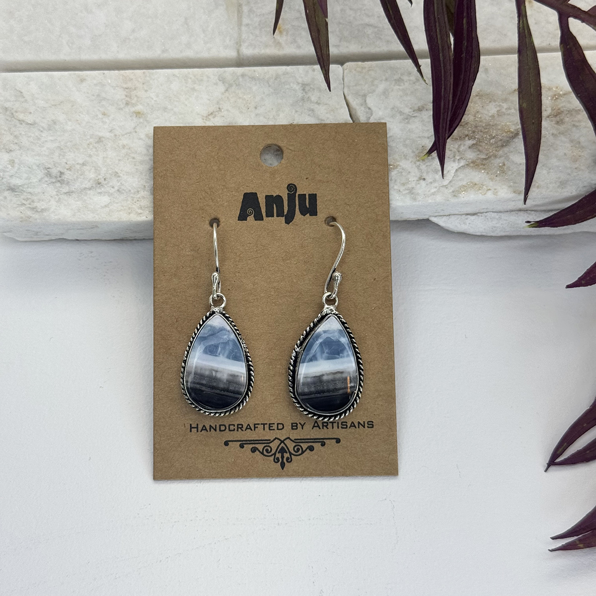 Kashi Semiprecious Stone Earrings - Blue Opal