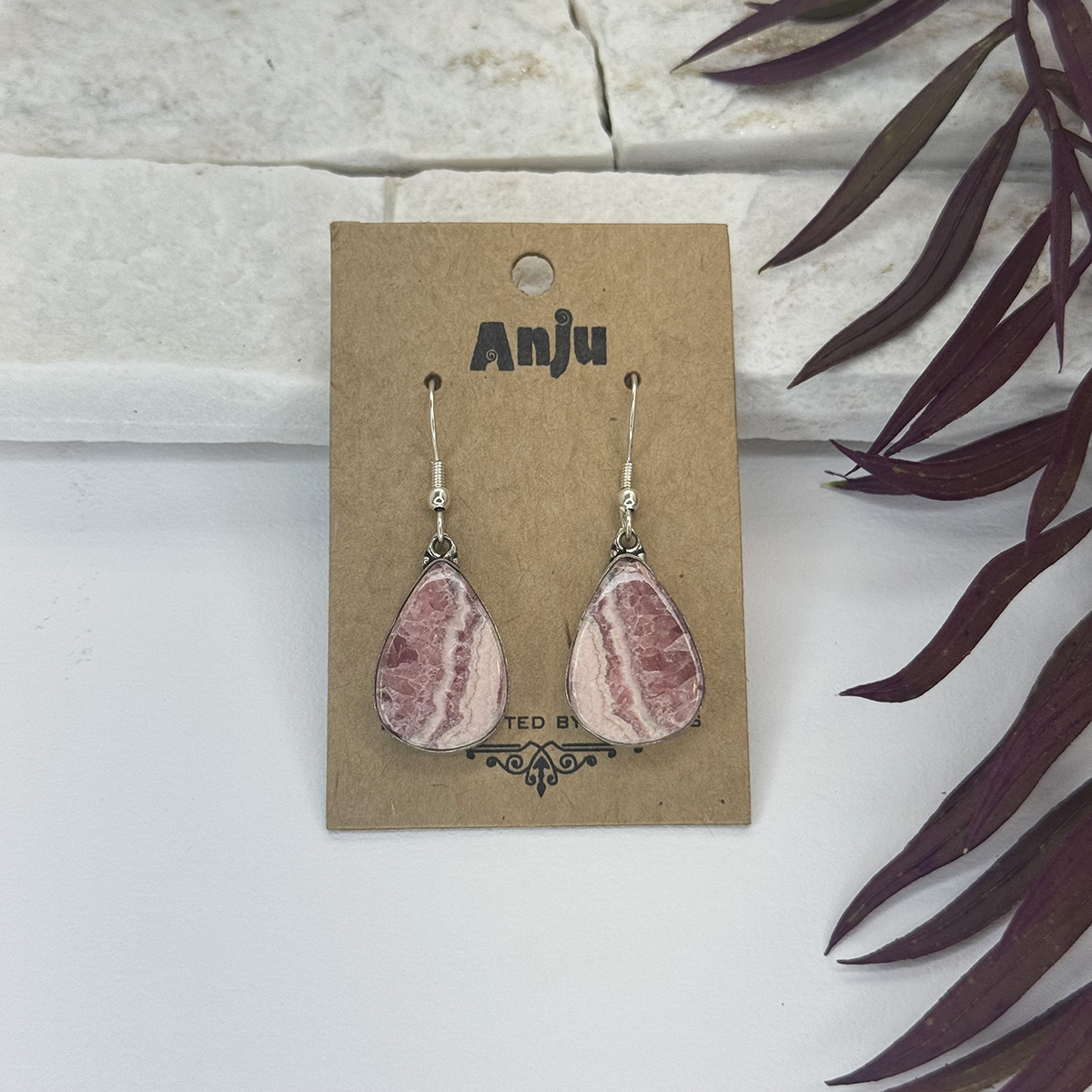 Kashi Semiprecious Stone Earrings - Crazy Lace Agate