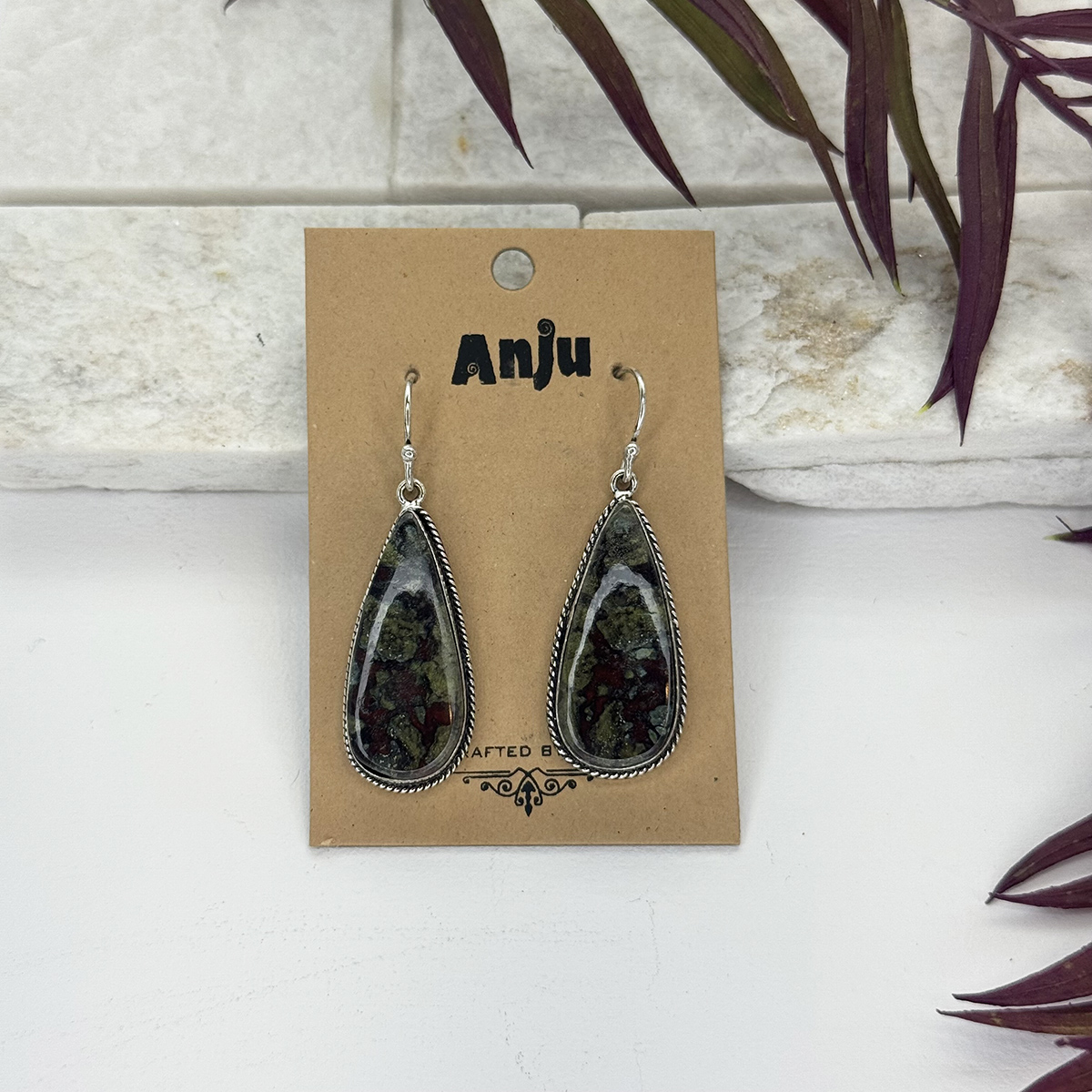 Kashi Semiprecious Stone Earrings - Dragon Stone
