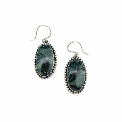 Kashi Semiprecious Large Stone Earrings - Kambaba Jasper