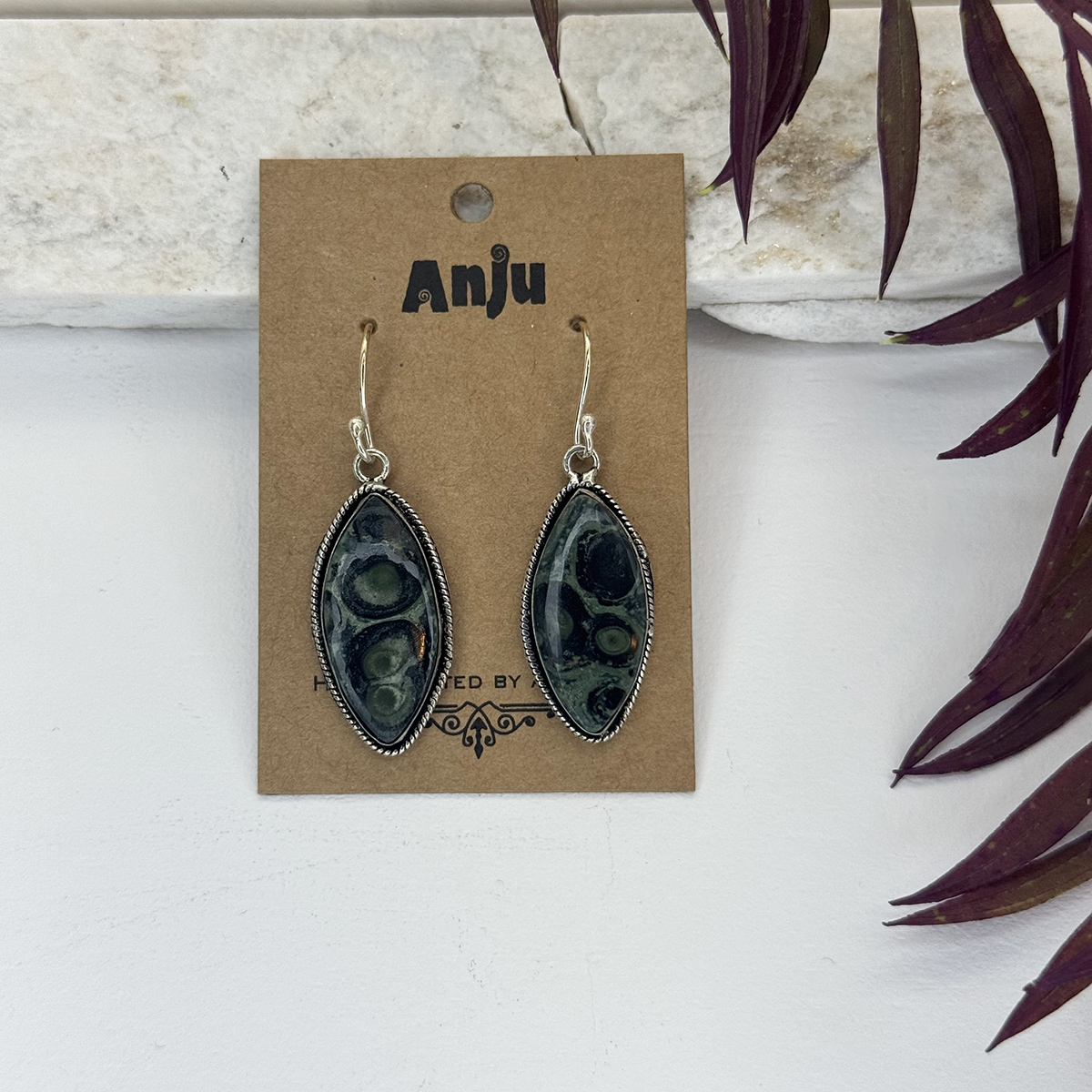 Kashi Semiprecious Stone Earrings - Kambaba Jasper
