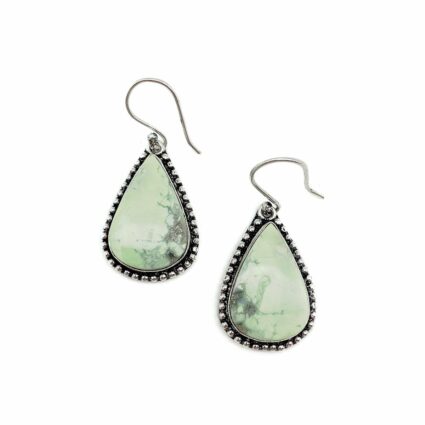 Kashi Semiprecious Large Stone Earrings - Lemon Chrysoprase