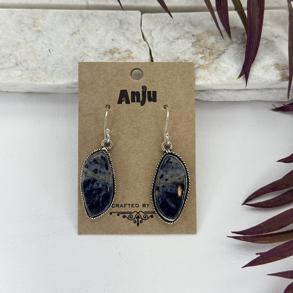 Kashi Semiprecious Stone Earrings - Sodalite