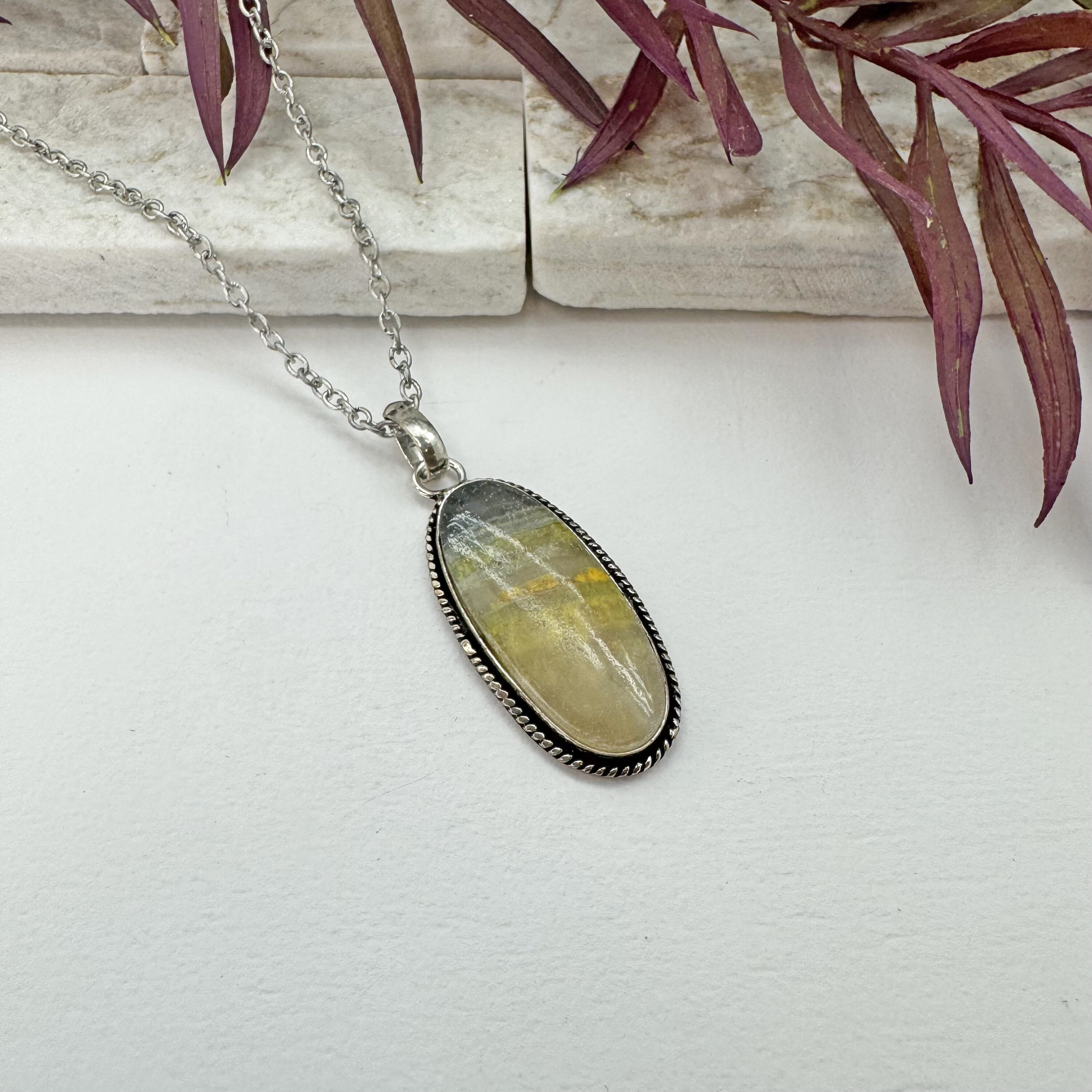 Kashi Semiprecious Large Stone Necklace - Bumblebee Jasper