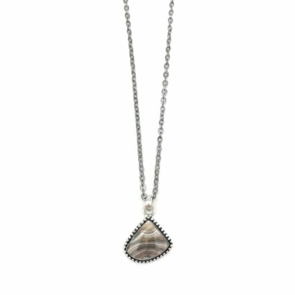 Kashi Semiprecious Large Stone Necklace - Crazy Lace Agate