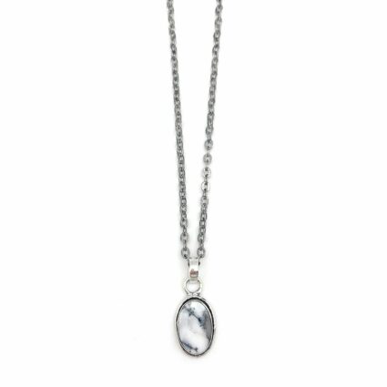 Kashi Semiprecious Large Stone Necklace - Dendritic Opal