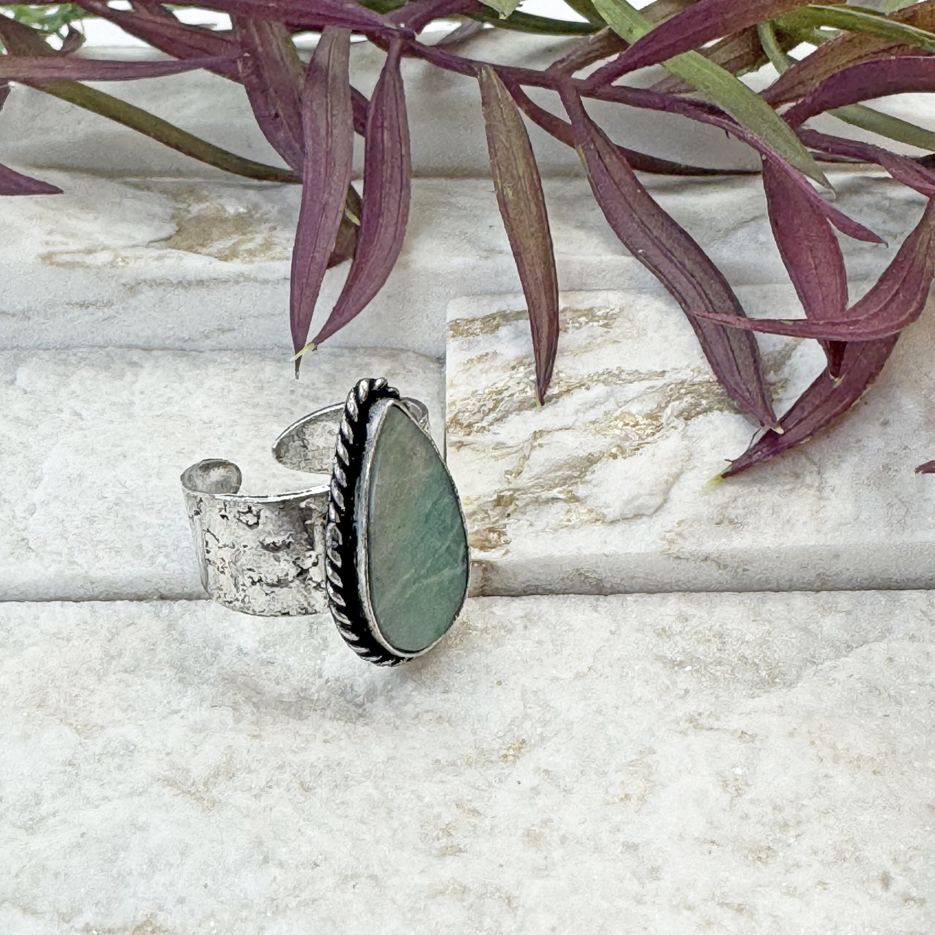 Kashi Semiprecious Stone Ring - Amazonite - Image 2