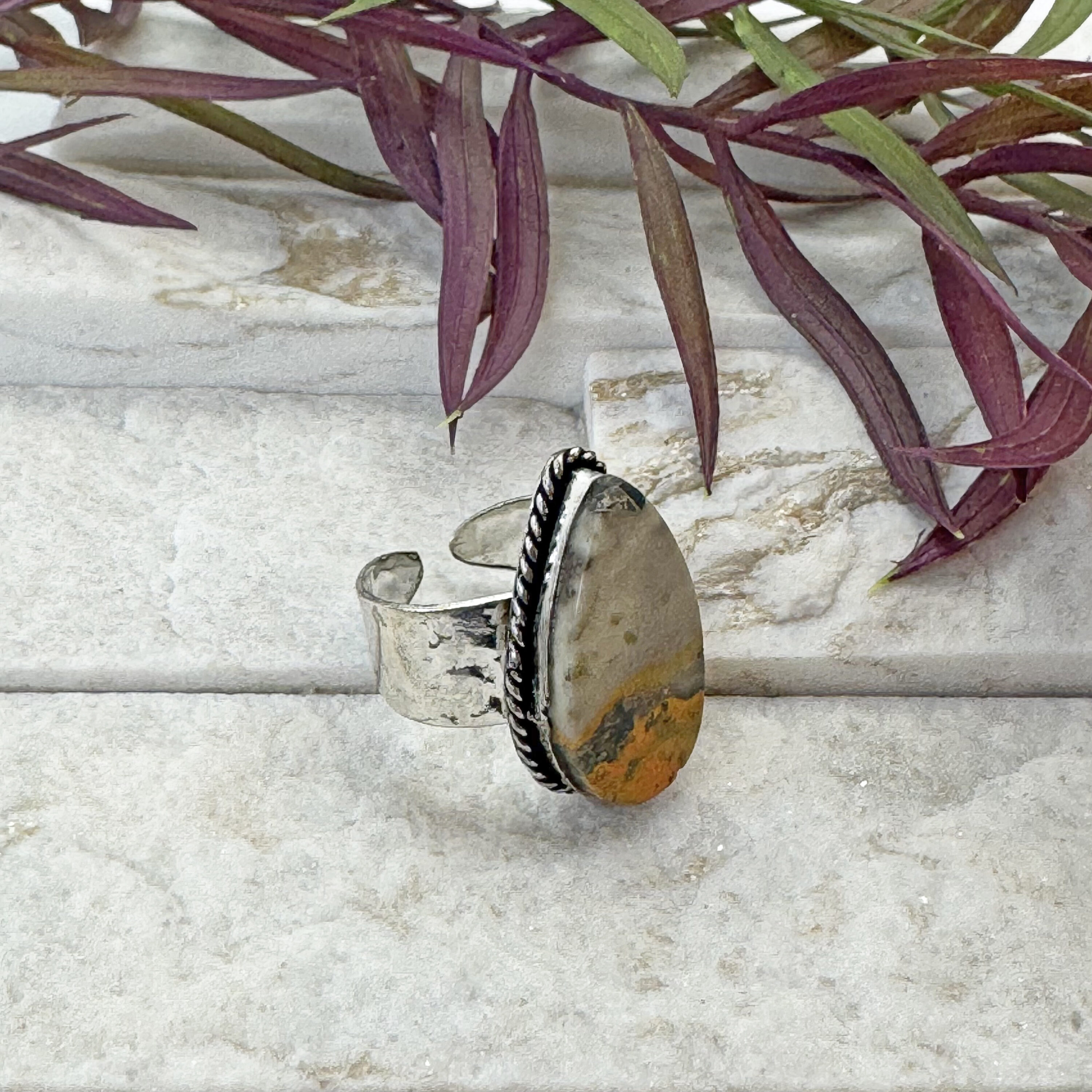 Kashi Semiprecious Stone Ring - Bumblebee Jasper