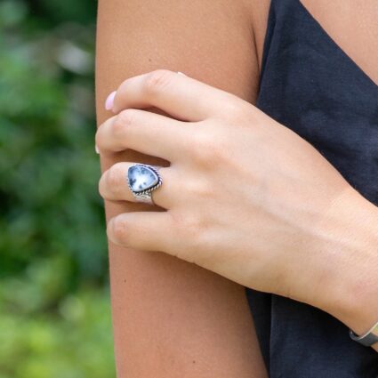 Kashi Semiprecious Large Stone Ring - Dendritic Opal