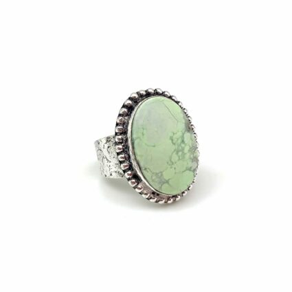 Kashi Semiprecious Large Stone Ring - Lemon Chrysoprase