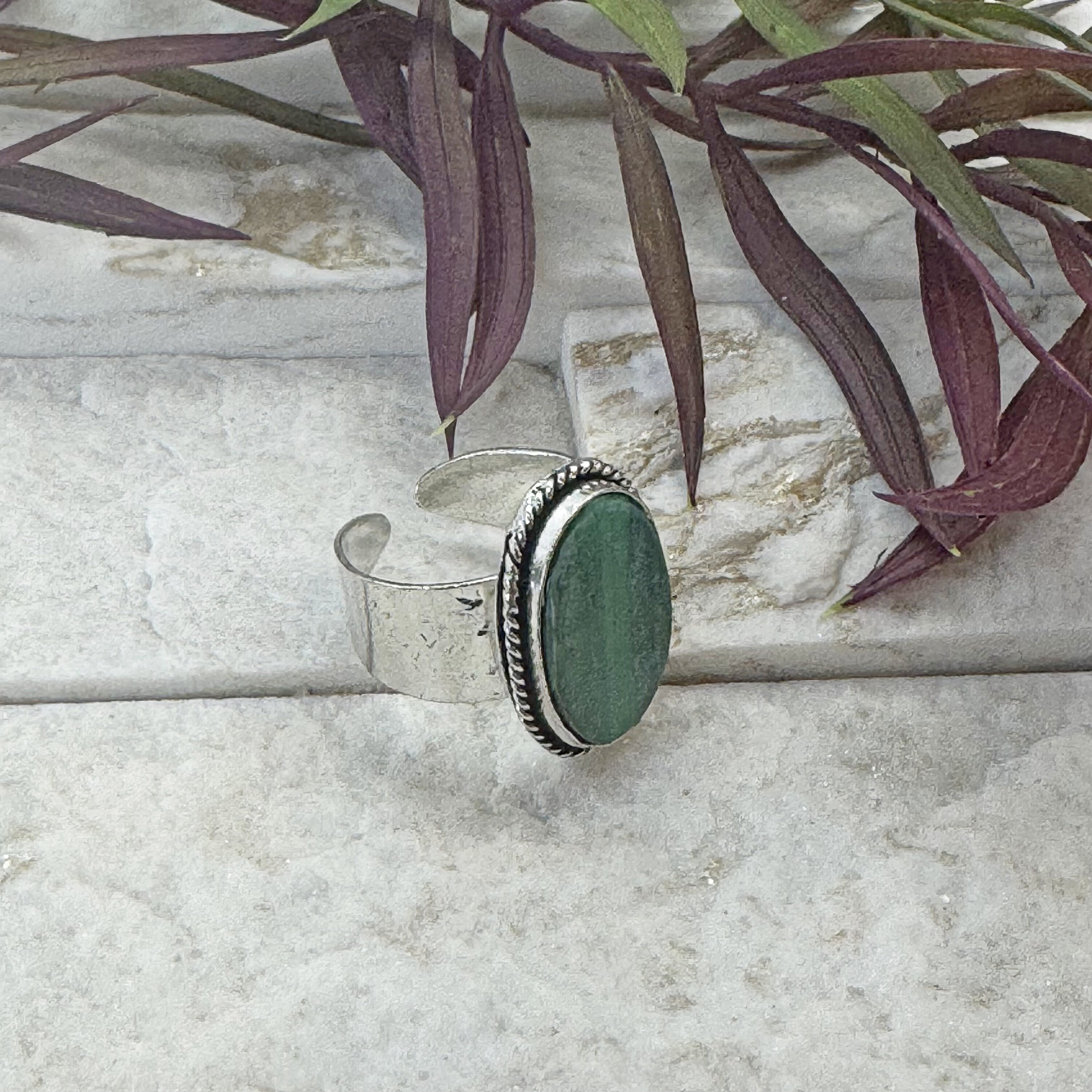 Kashi Semiprecious Stone Ring - Malachite - Image 3