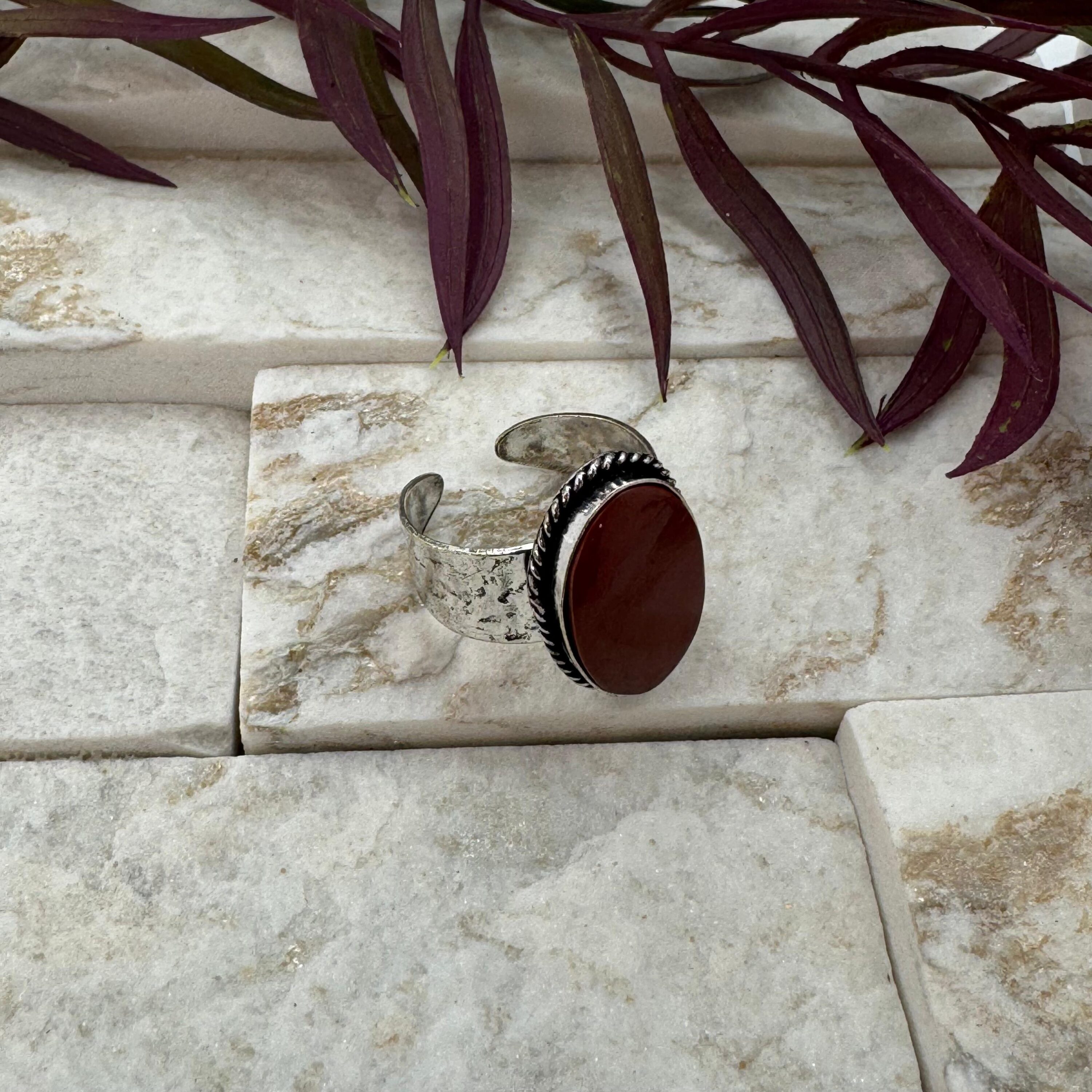 Kashi Semiprecious Stone Ring - Red Jasper - Image 4