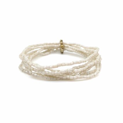 Sachi Island Waterfalls Bracelet - White Solid Stretch