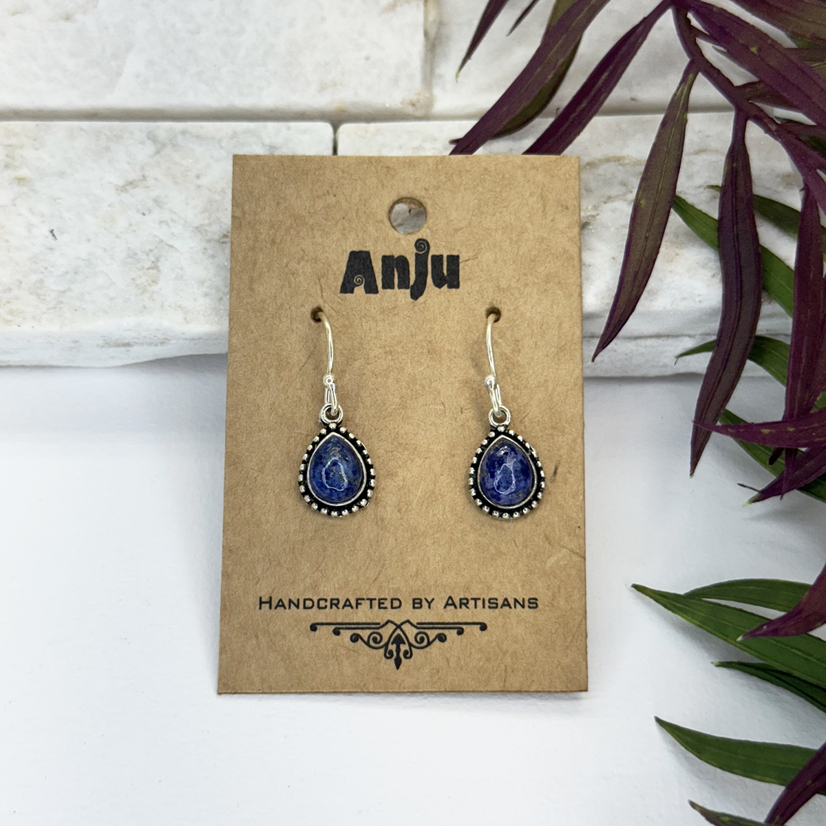Kashi Semiprecious Small Stone Earrings - Lapis
