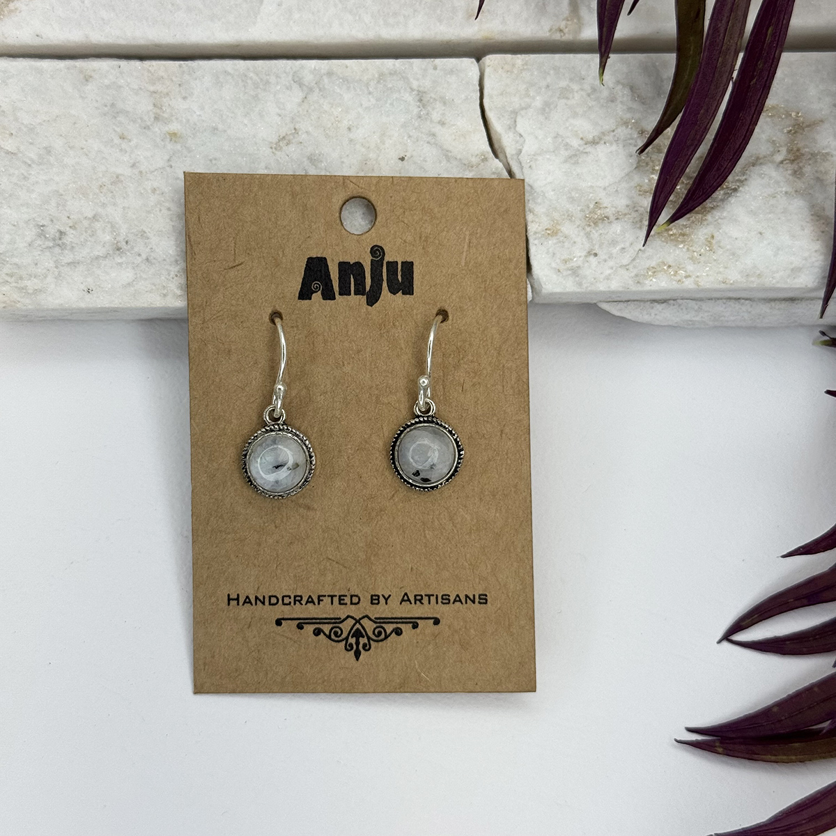Kashi Semiprecious Small Stone Earrings - Moonstone