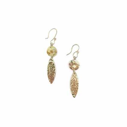 Akriti Gold and Medium Lemon Chrysoprase Earrings