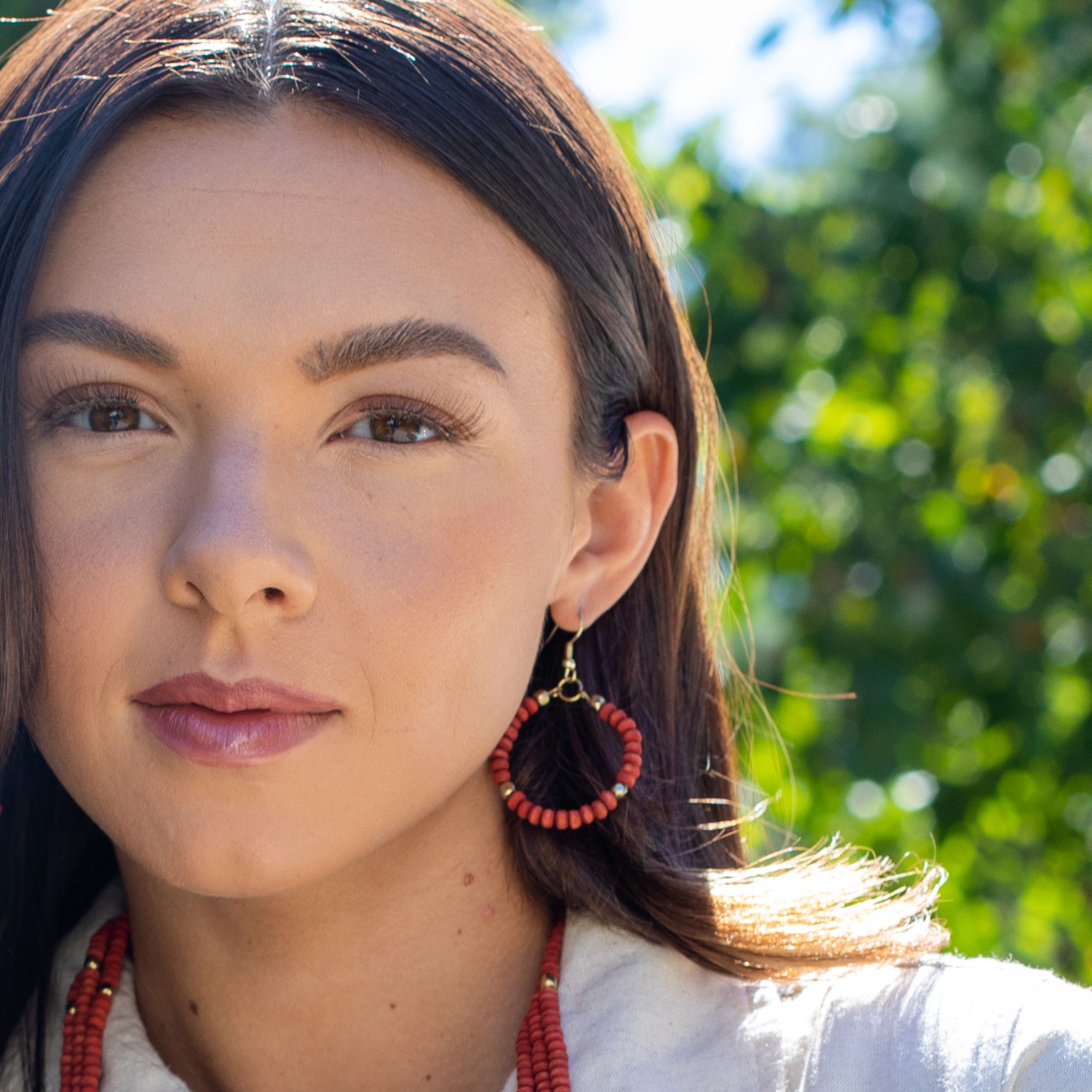 Sachi Chromatic Hues - Orange Hoop Earrings