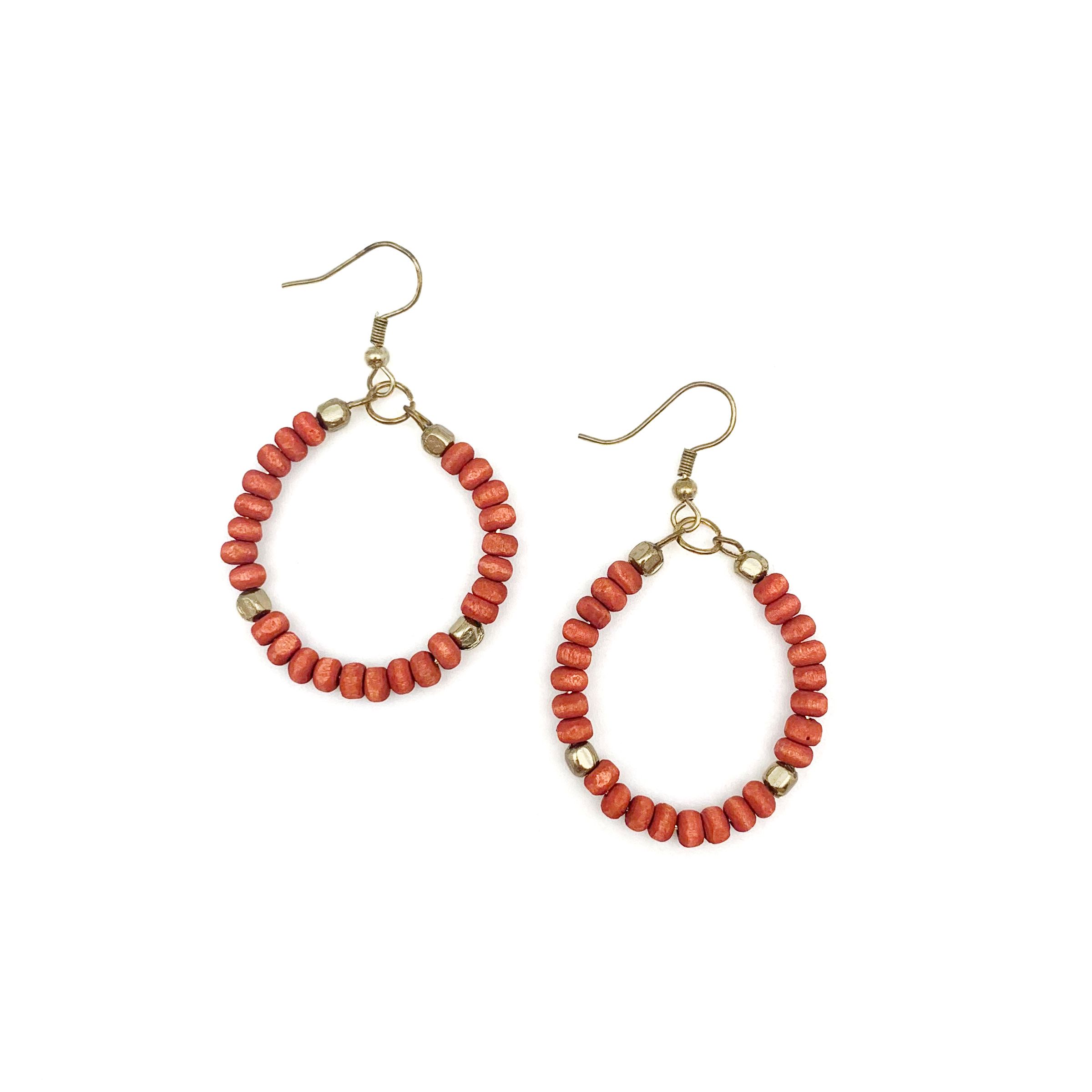 Sachi Chromatic Hues - Orange Hoop Earrings