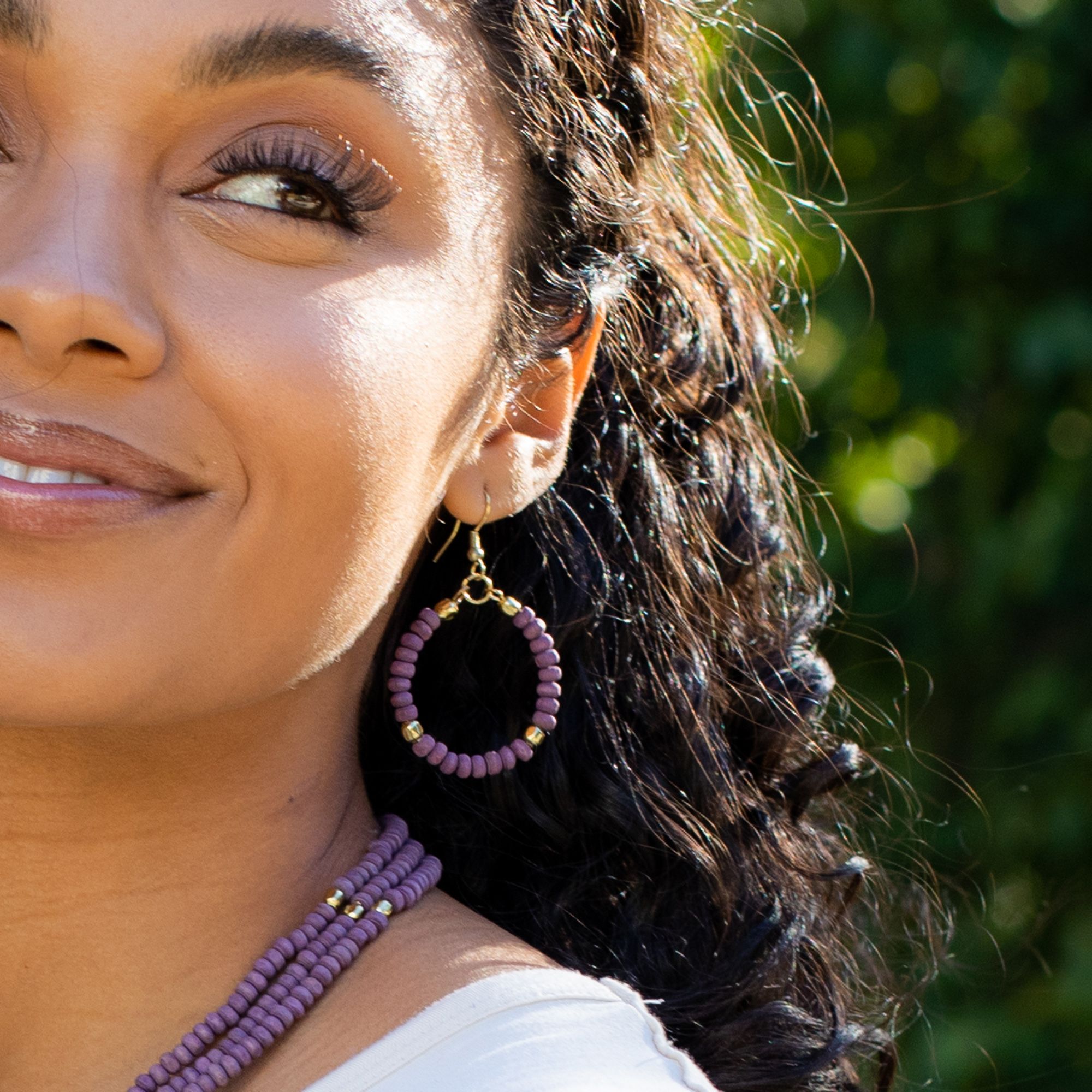 Sachi Chromatic Hues - Purple Hoop Earrings