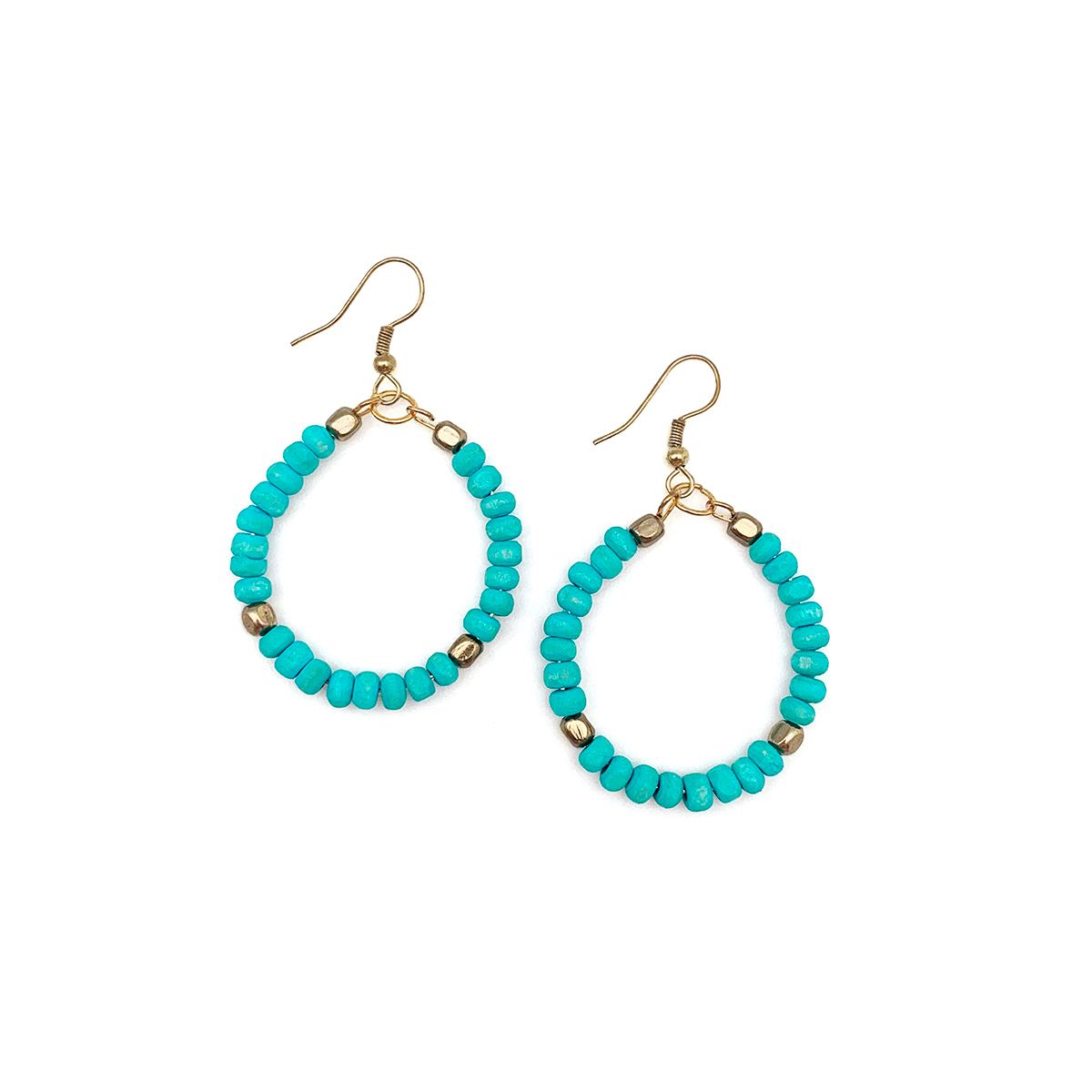 Sachi Chromatic Hues - Turquoise Hoop Earrings