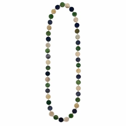 Omala Misty Greens Collection Necklace - Long Round Beads