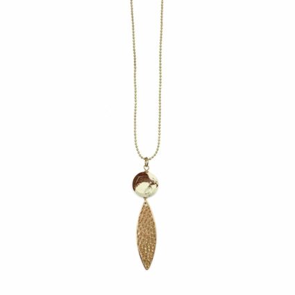 Akriti Gold and Medium Faceted Lemon Chrysoprase Necklace