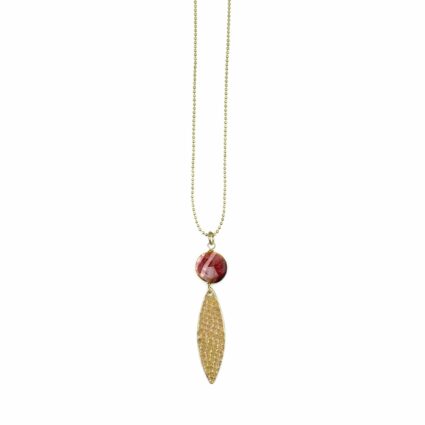 Akriti Gold and Medium Faceted Mookite Necklace