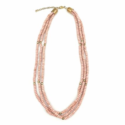 Sachi Chromatic Hues- Blush Pink Short Multi-Strand Necklace