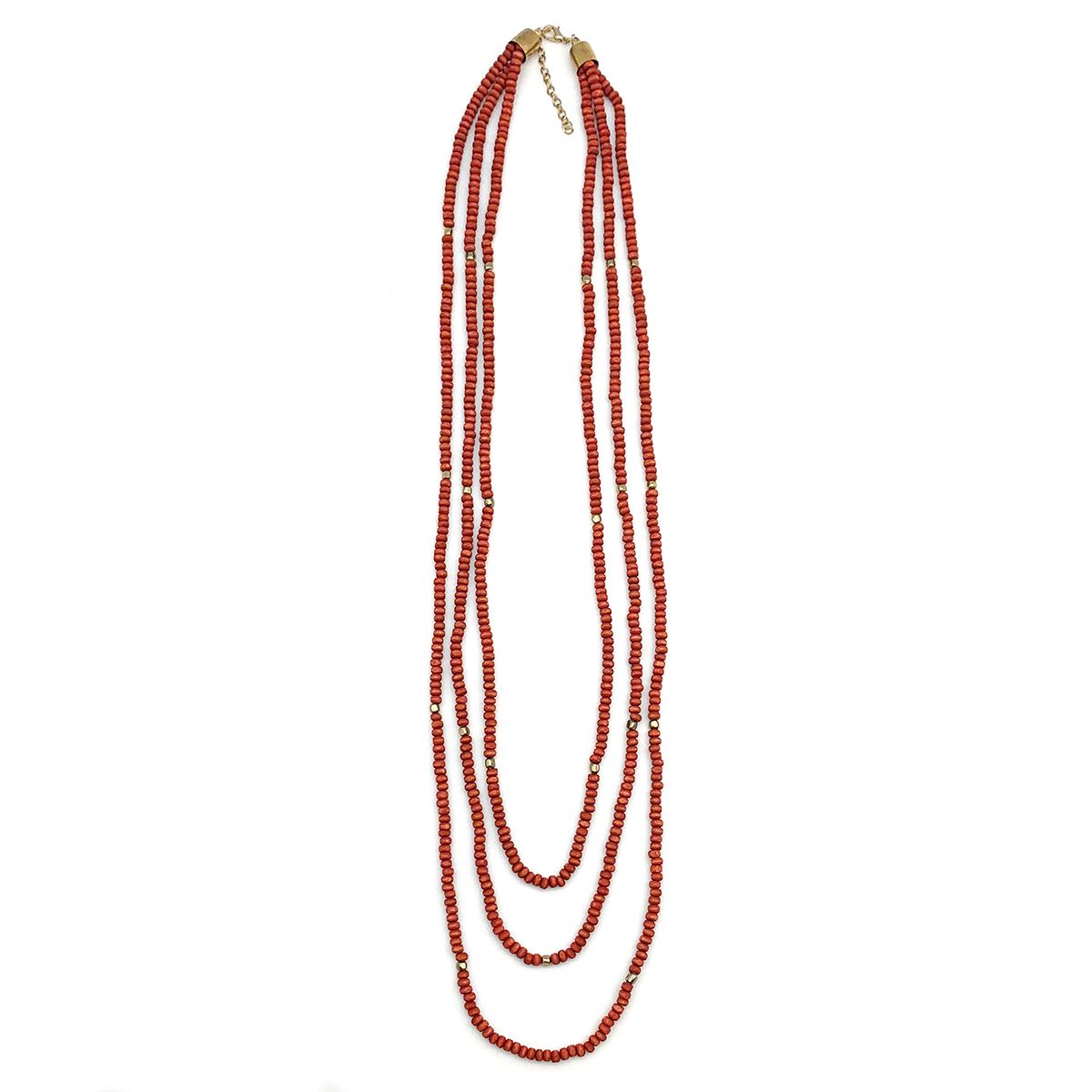 Sachi Chromatic Hues - Orange Long Multi-Strand Necklace