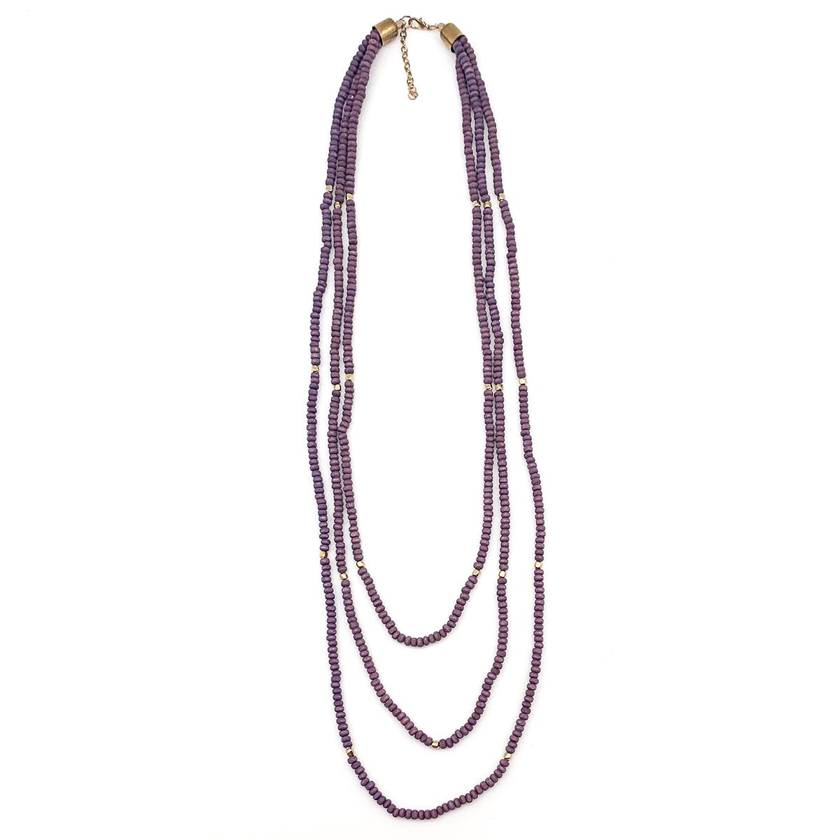 Sachi Chromatic Hues - Purple Long Multi-Strand Necklace