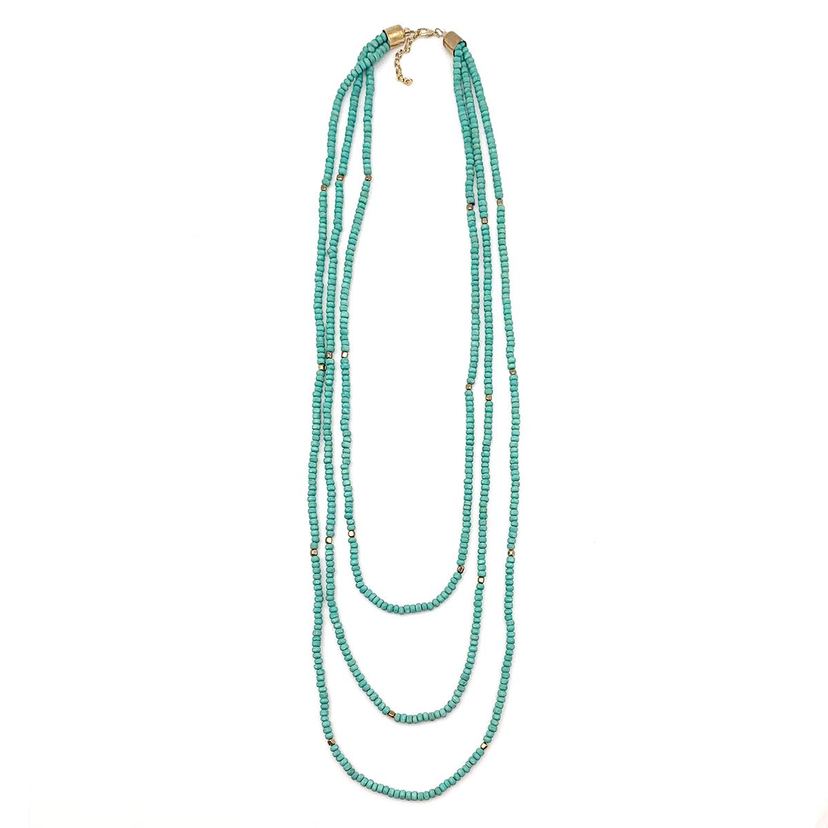 Sachi Chromatic Hues - Sea Green Long Multi-Strand Necklace